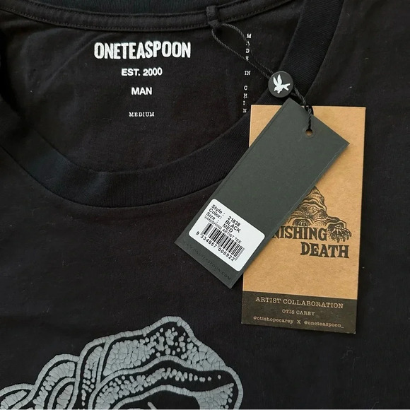 One Teaspoon MENS NWT Vanishing Death Artist Tee BLACK MEDIUM - Picture 2 of 6